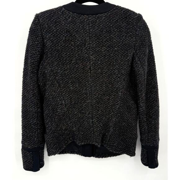 IRO Women's Cym Wool Blend Dark Gray/Navy Blue Tweed Jacket Blazer Size 4 - Picture 3 of 12